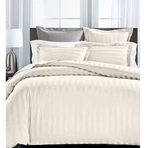 Mypillow 100% Cotton 1.5" Stripe Giza Dreams Fitted And Flat Sheets Ivory King